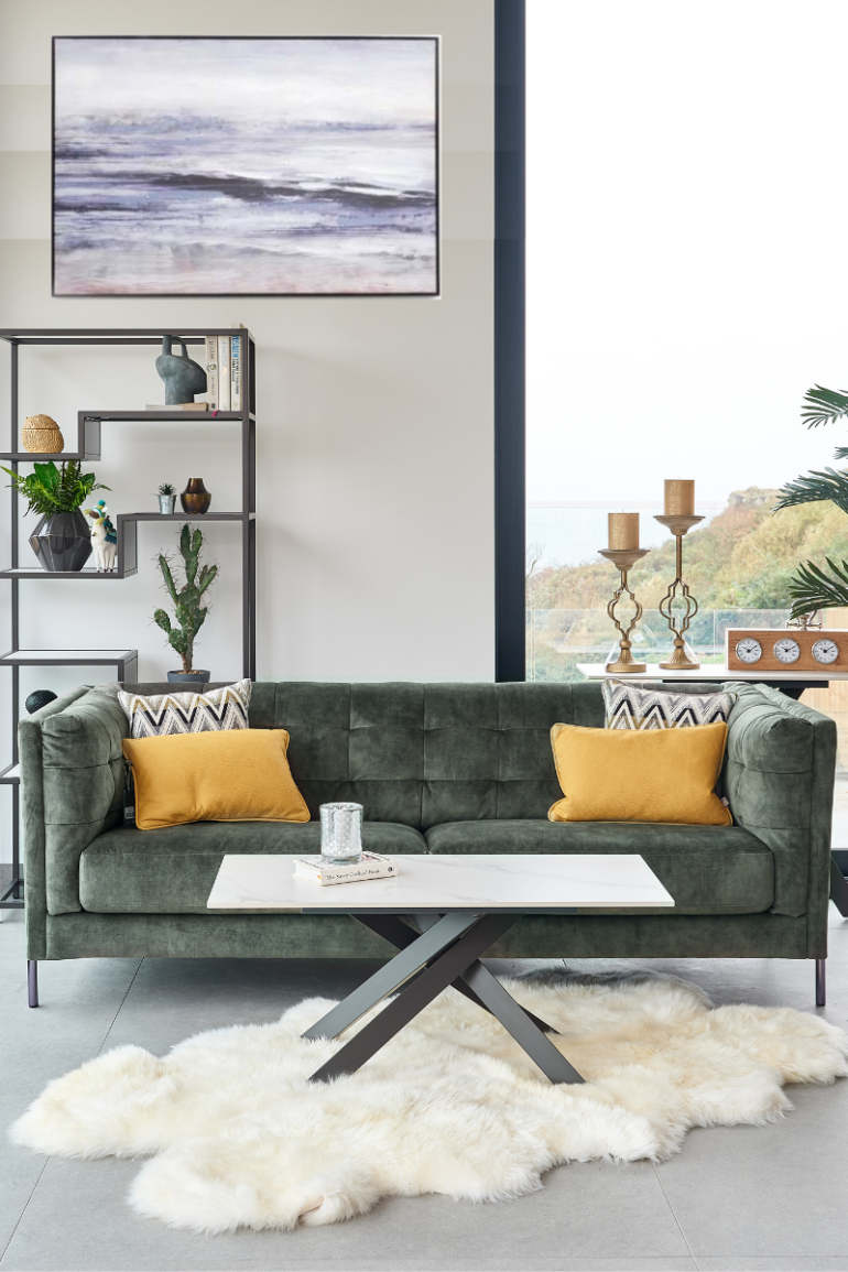 Marseille Forest Green 3 Seater Sofa 